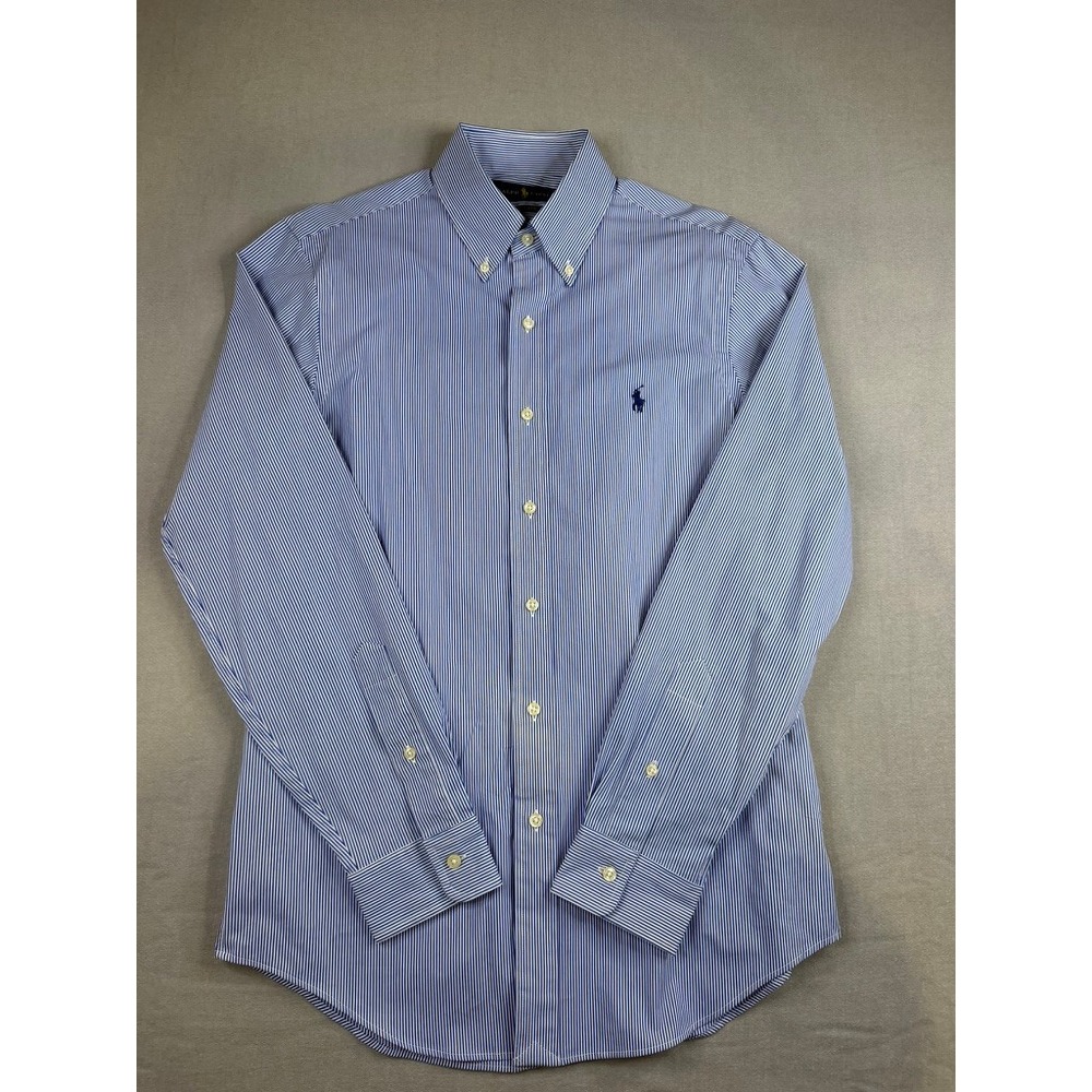 Ralph Lauren Mens Classic Fit Striped Button Down Shirt Blue White Size S 15